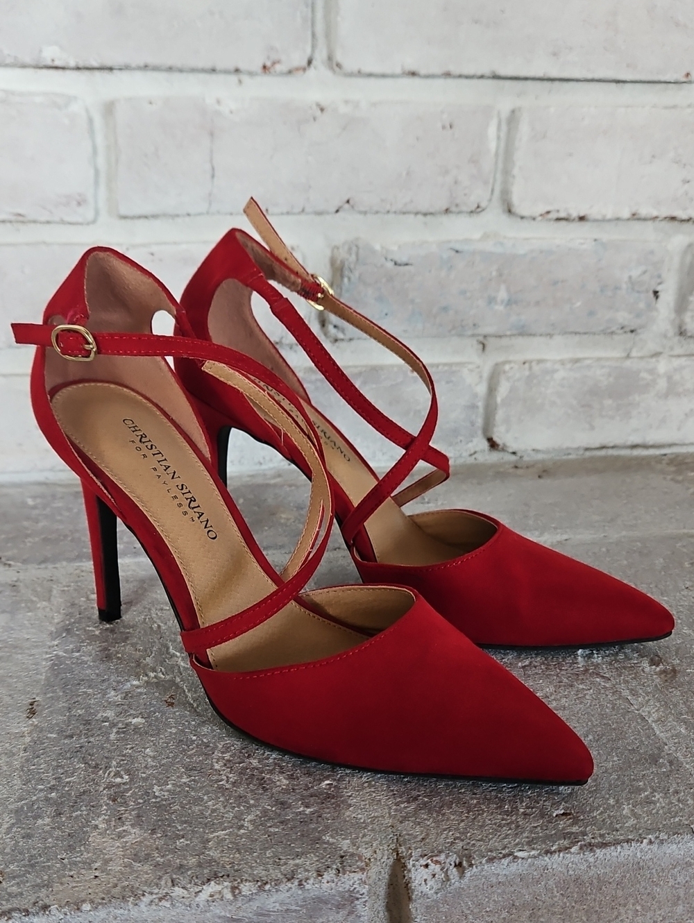Christian Siriano Red Suede Stiletto Heel Size 8